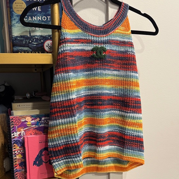 Chanel Colorful Striped Knit Tank Top - Picture 1 of 5